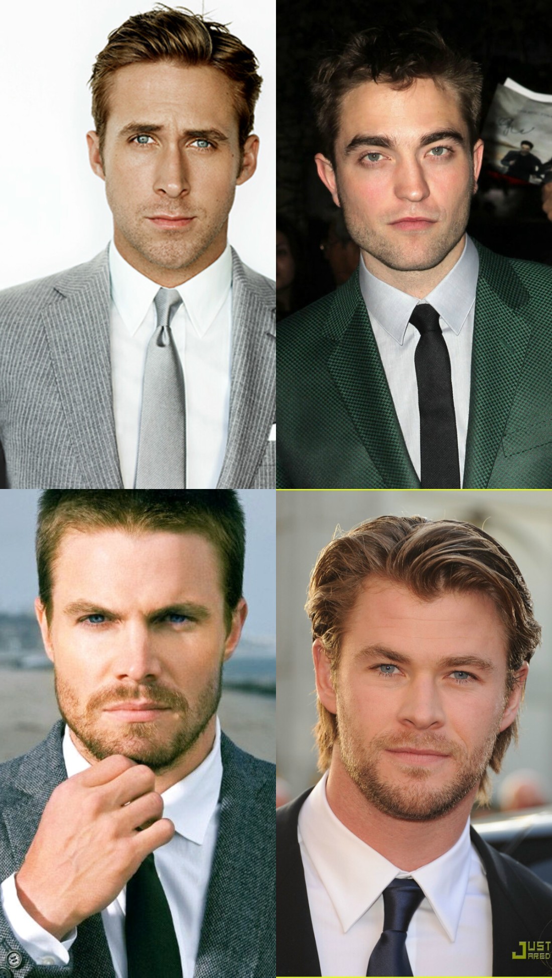 (l-r) Ryan Gosling, Robert Pattinson, Stephen Amell, Chris Hemsworth